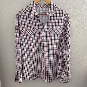 Columbia Men's Plaid Button-Down Shirt - Red and Black